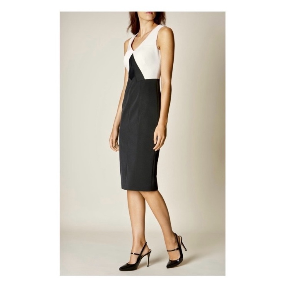 Karen Millen Color Block Sleeveless Pencil Midi Dress Size US6/UK10/EU38